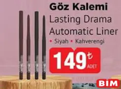 MAYBELLİNE LASTİNG DRAMA AUTOMATİC LİNER GÖZ KALEMİ indirimli fiyat MAYBELLİNE LASTİNG DRAMA AUTOMATİC LİNER GÖZ KALEMİ fiyat ve kampanya bilgisi